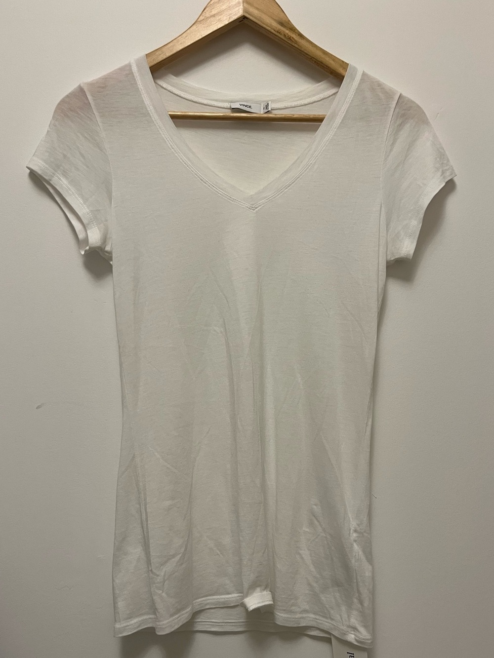 Vince White V-Neck Short Sleeve Tee